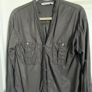 Zara long sleeve button down blouse